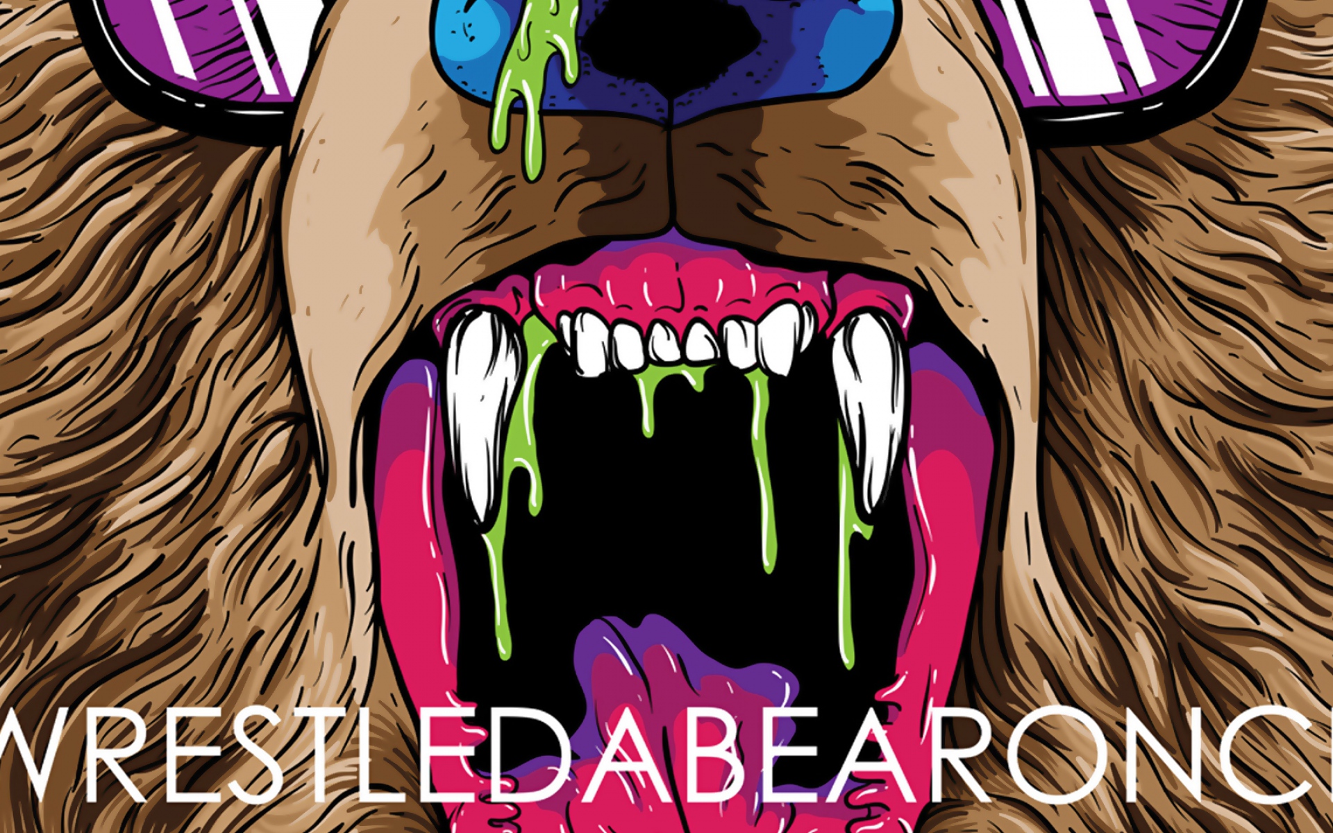 Картинки Iwrestledabearonce, графика, картинка, зверь, челюсти фото и обои на рабочий стол