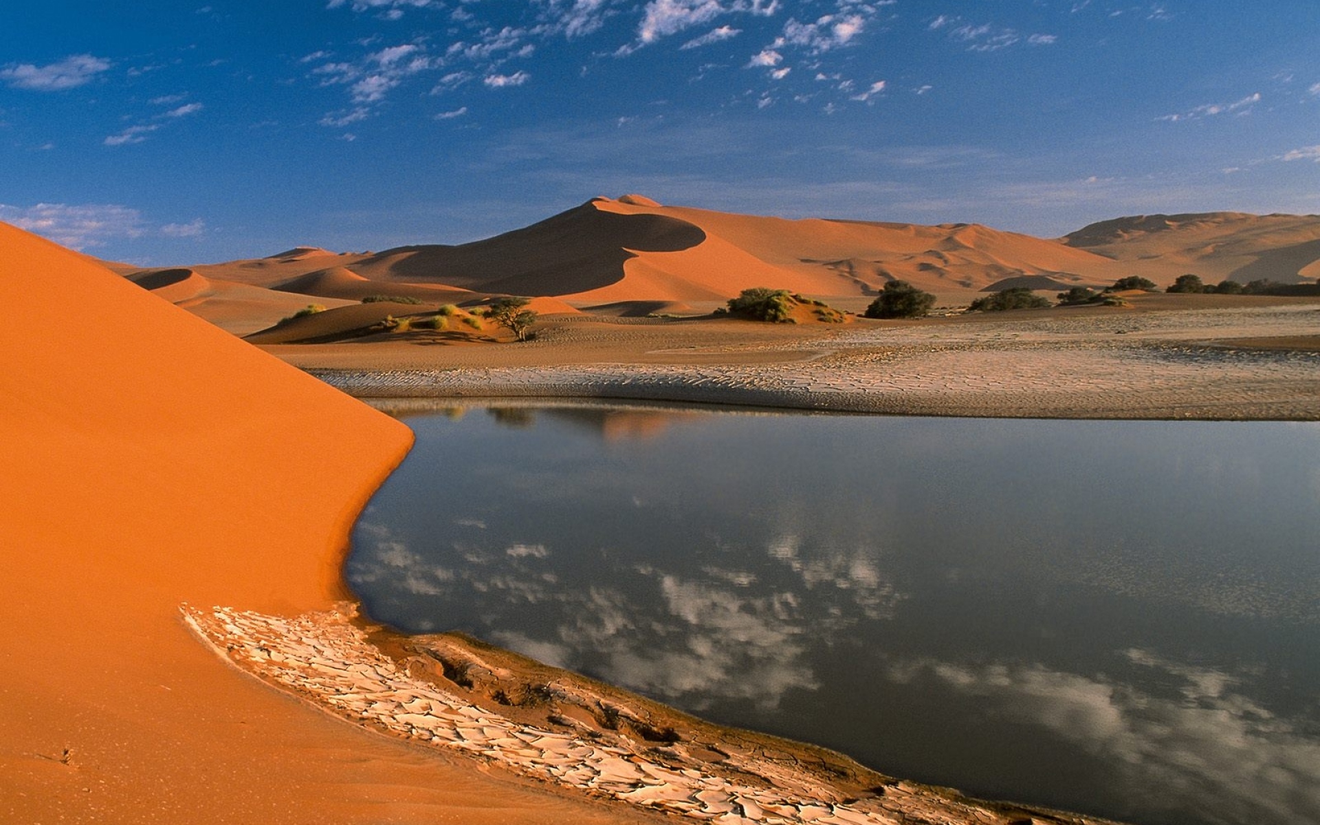 Картинки Пустыня, вода, песок, небо, отражение фото и обои на рабочий стол
