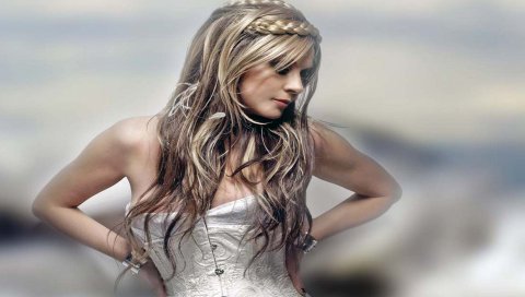 Sarah brightman, блондинка, платье, девушка, плечи