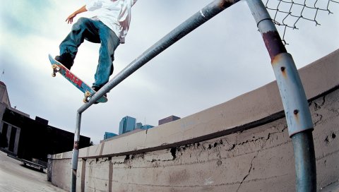 Bryan wenning, поручень, скейтборд, доска, трюк