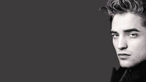 Роберт pattinson, парень, лицо, задумчивый, черный белый