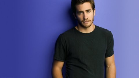Jake gyllenhaal, брюнетка, футболка, черный, молодой человек