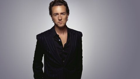 Edward norton, куртка, рубашка, черные, светло-каштановые волосы