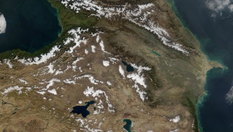 Планета, земля, поверхность, облака, земля, вода, океан, остров
