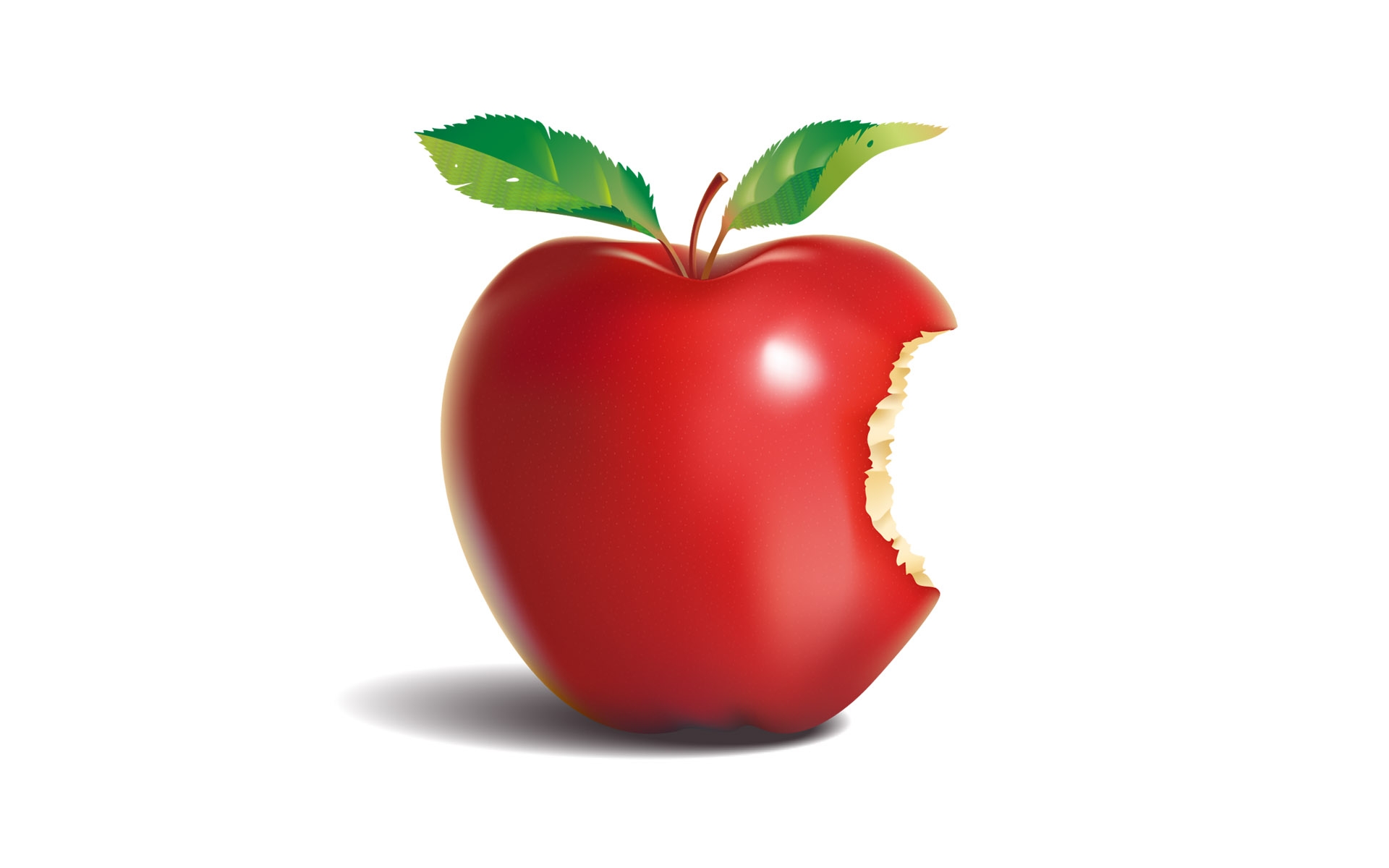 Надкусанное красное яблоко