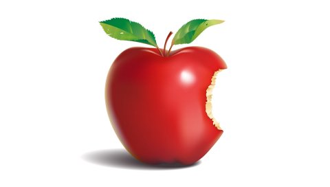 Логотип, яблоко, мак, бренд, красный