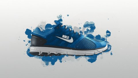 Nike, обувь, кроссовки, синий, спорт, стиль
