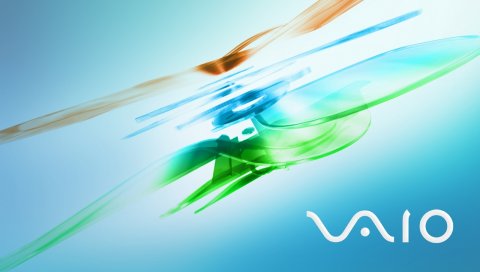 Sony vaio, синие, полосы, волны