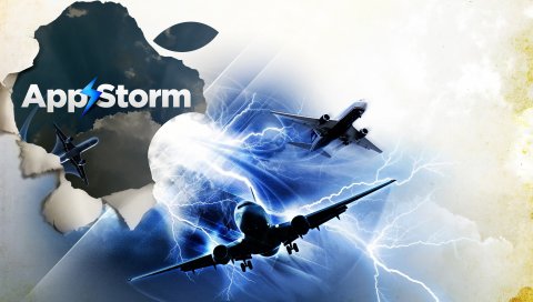 App storm, apple, mac, aircraft, серый, синий, белый, полет