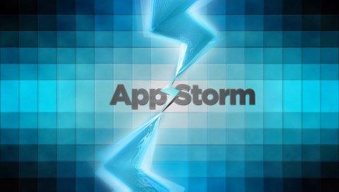 App storm, apple, mac, blue, glass
