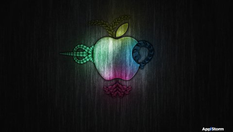 App storm, apple, mac, черви, красочные, страшные
