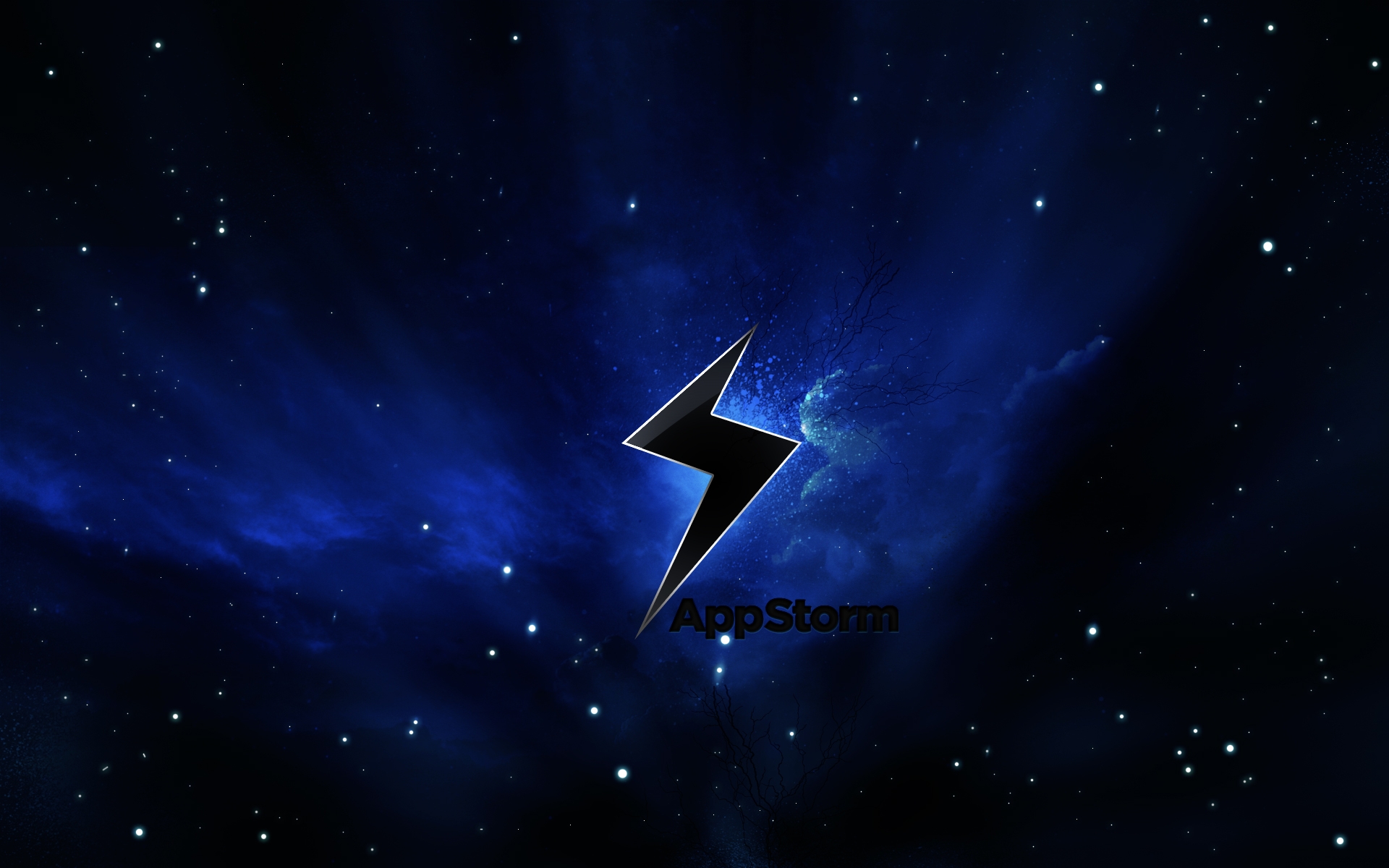 Картинки App storm, apple, mac, space, stars, sky, black, blue фото и обои на рабочий стол