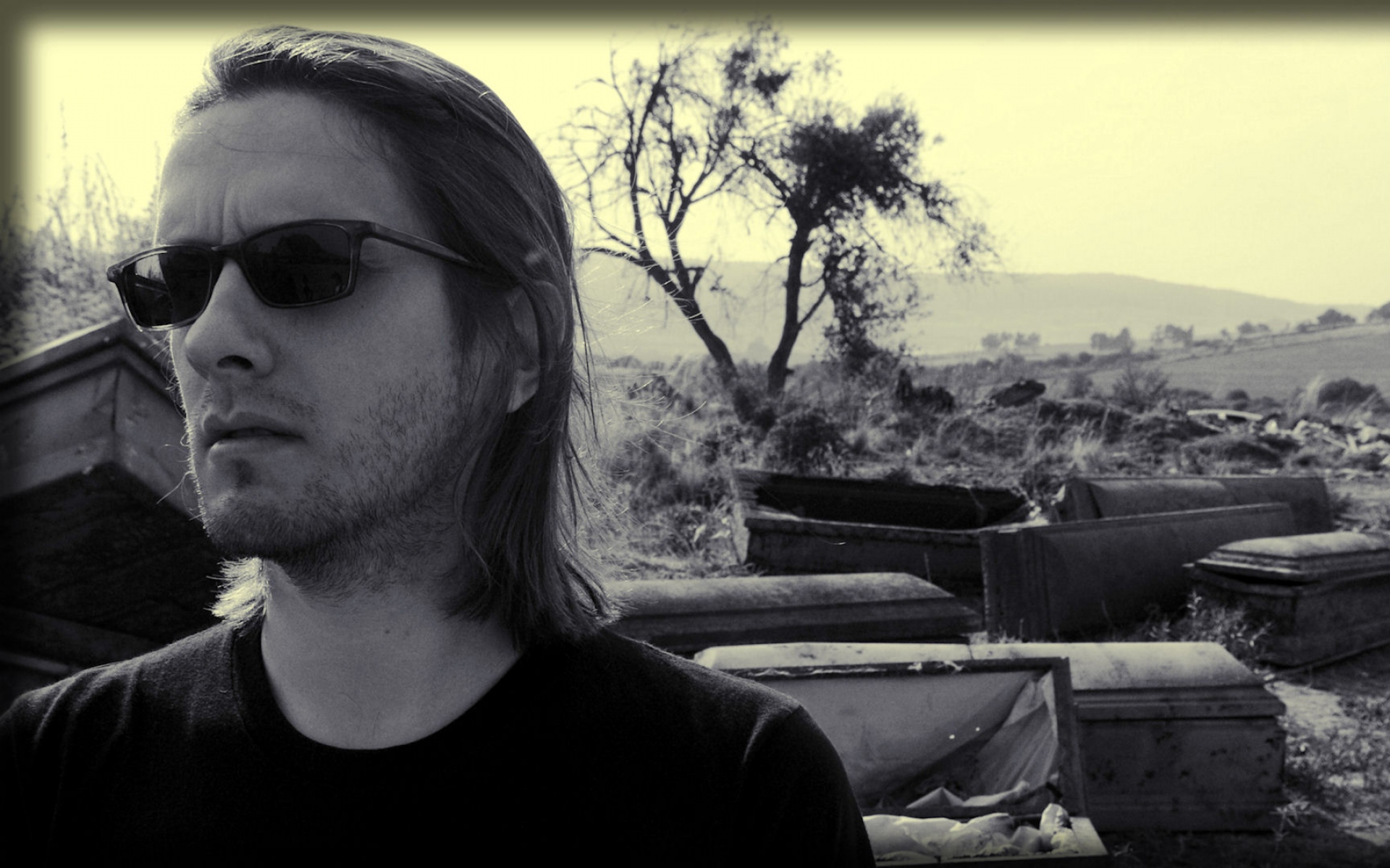 Картинки Steven wilson, очки, лицо, щетина, поле фото и обои на рабочий стол