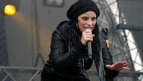 Stefanie klob, девушка, микрофон, сцена, изображение