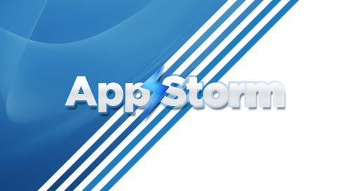 App storm, apple, mac, blue, white, stripes