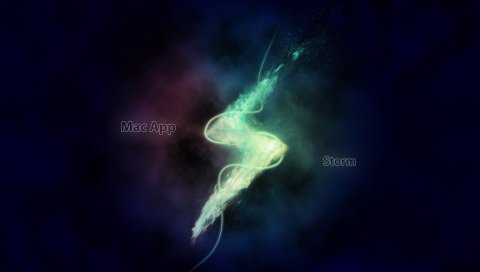 App storm, apple, mac, green, smoke, dark