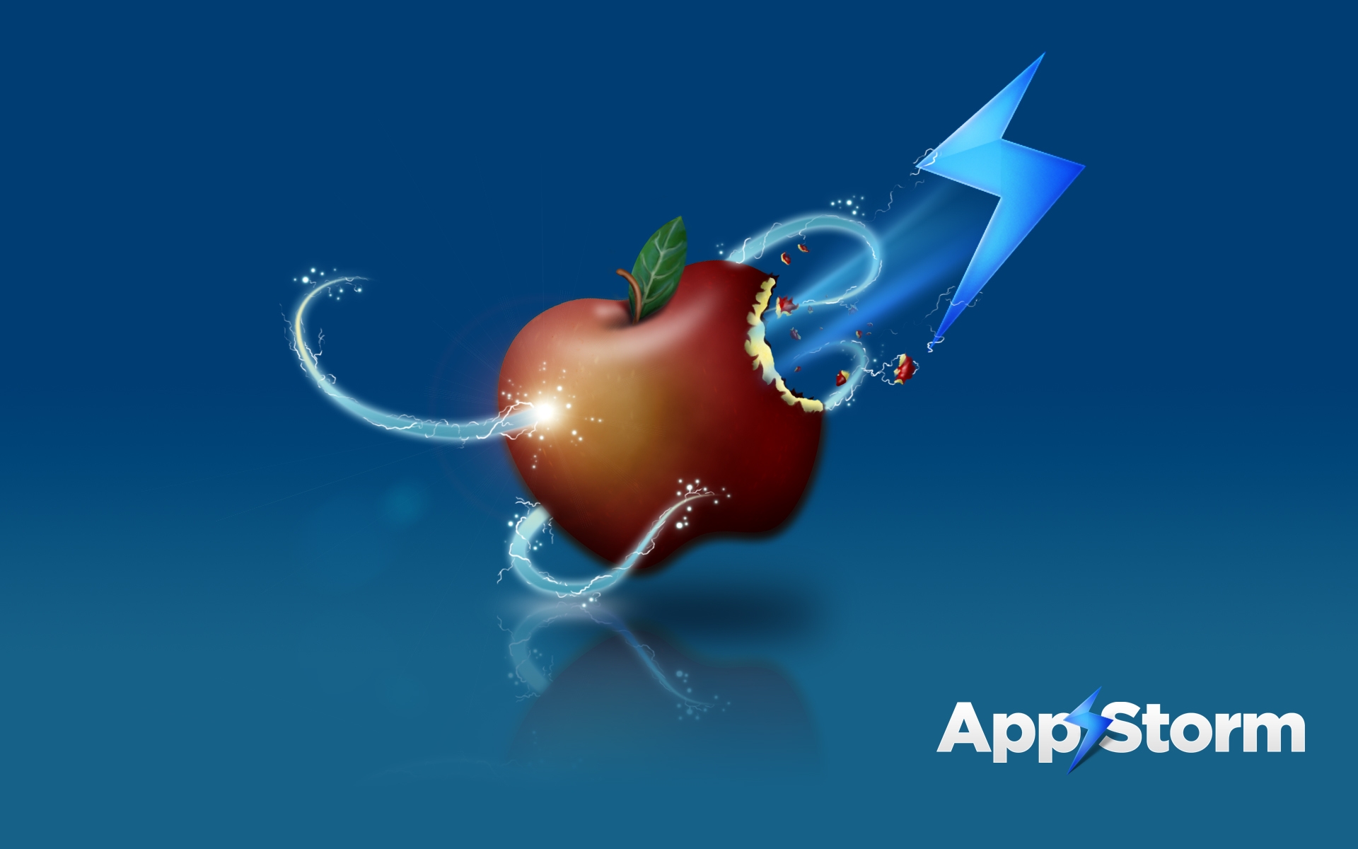 Картинки App store, apple, mac, фрукты, вращение, молния, ветер фото и обои на рабочий стол