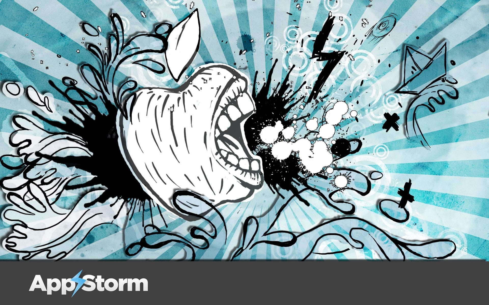 Картинки App storm, apple, mac, пожирающий, вектор, синий, белый фото и обои на рабочий стол