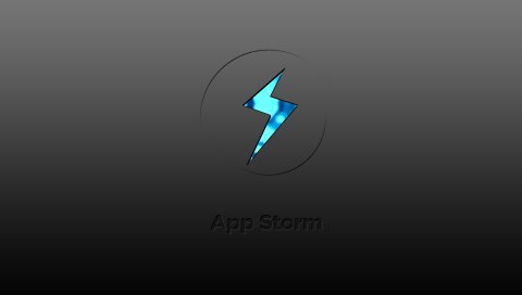 App storm, apple, mac, серый, знак, синий