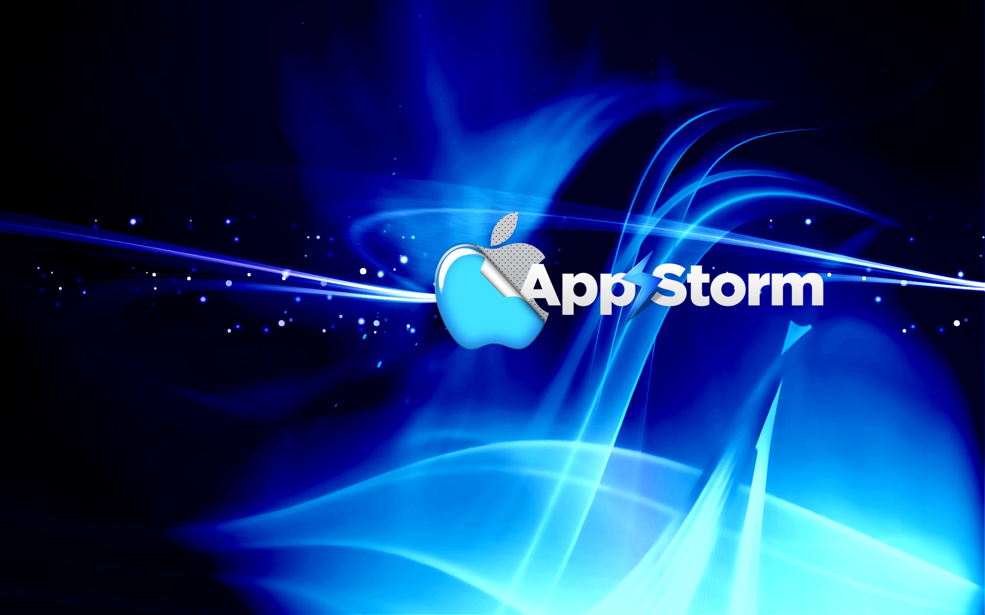 Картинки App storm, apple, mac, blue, black, light фото и обои на рабочий стол
