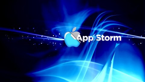 App storm, apple, mac, blue, black, light
