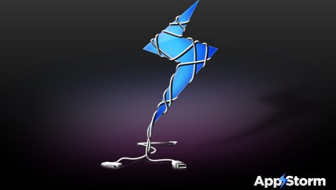 App storm, apple, mac, blue, purple, rope