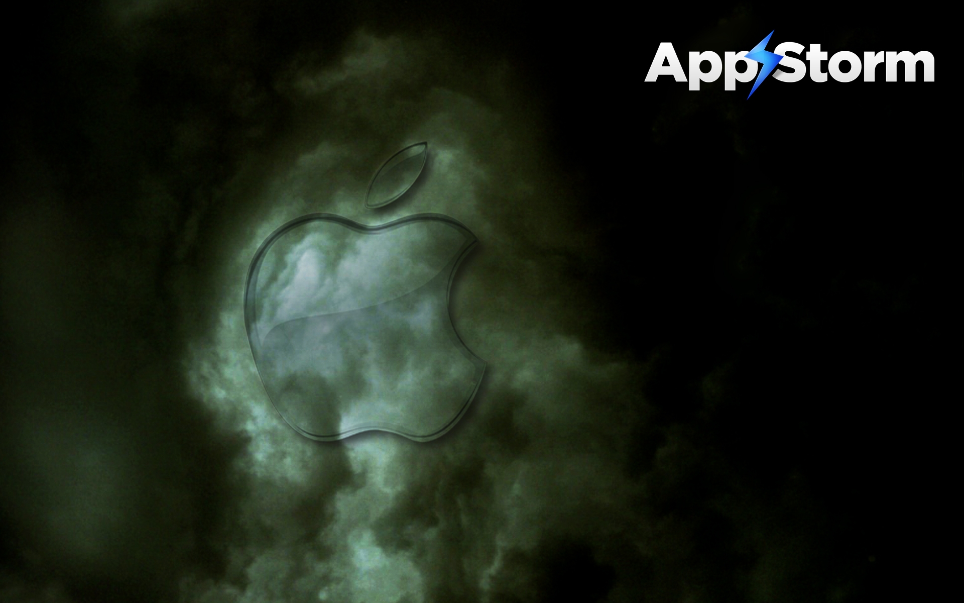 Картинки App storm, apple, mac, smoke, black, shadow, green фото и обои на рабочий стол