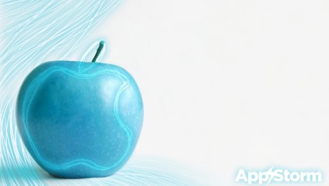 App storm, apple, mac, blue, white, line