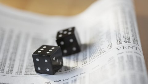 Кости, игра, газета, черный, белый