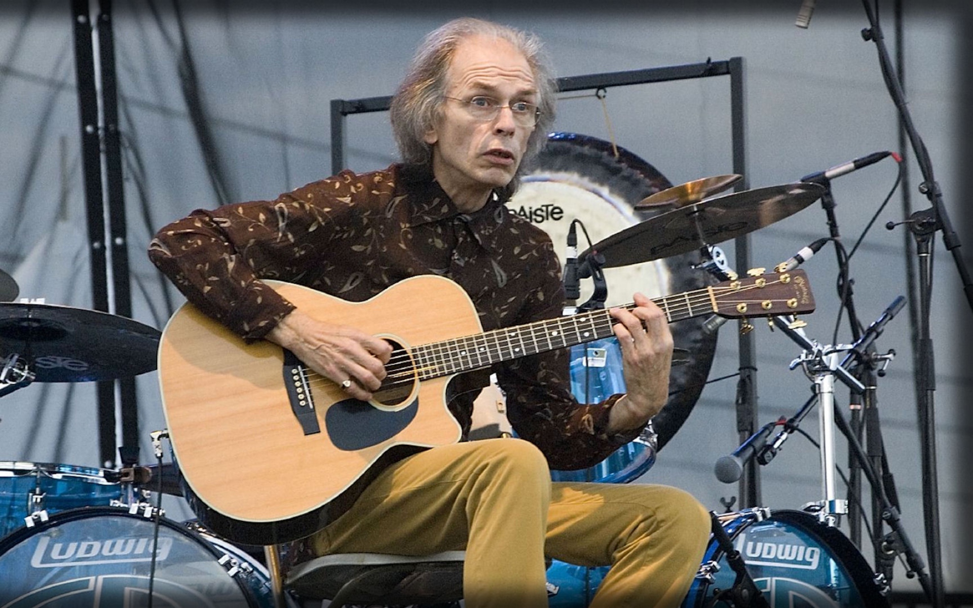 Картинки Steve howe, гитара, шоу, очки, старые фото и обои на рабочий стол