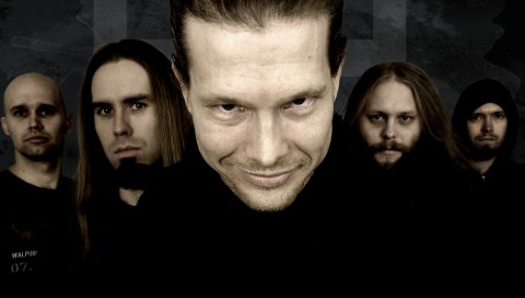 Omnium gatherum, лица, группа, улыбка, щетина