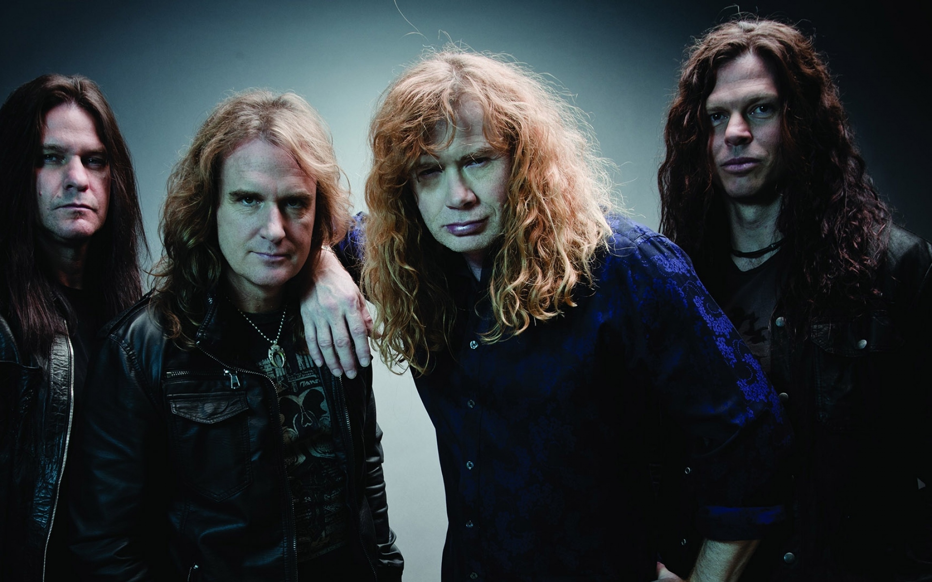 Картинки Megadeth, группа, волосы, взгляд, куртки фото и обои на рабочий стол