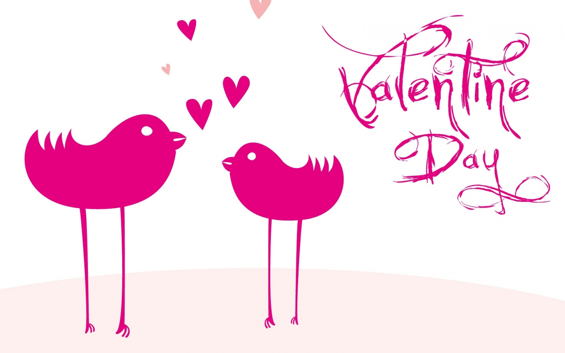 Картинки Валентинки день, надпись, птички, сердца, любовь, белый фон фото и обои на рабочий стол