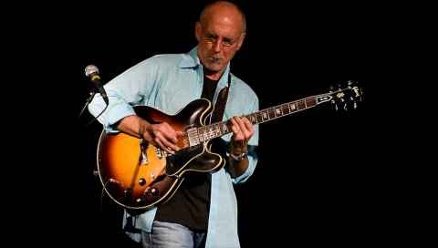 Larry carlton, гитара, игра, рубашка, лысый
