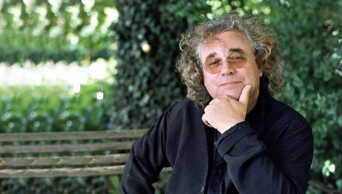 Andreas vollenweider, очки, открытый, скамейка, рубашка