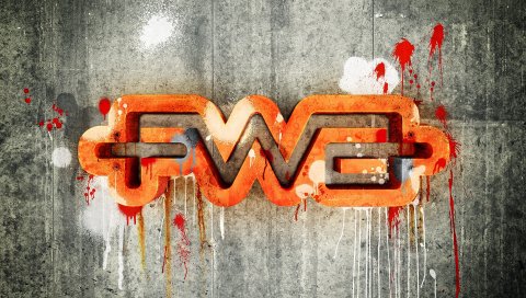 Fwa, розовый, оранжевый, серый, надпись