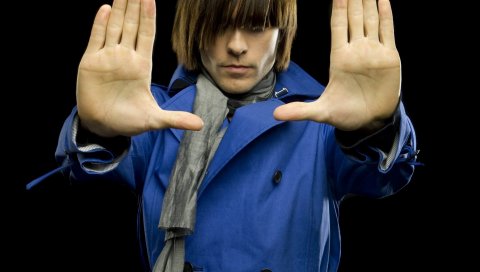 Jared leto, стиль, руки, серый, шарф, синее пальто, разрез