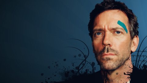 Hugh laurie, dr house, актер, знаменитость, глаза, шрам