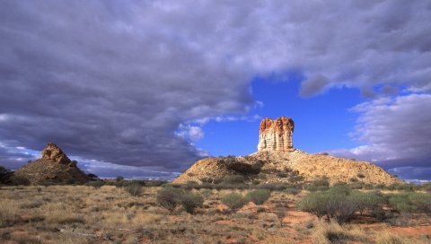Каньон, возвышенность, облака, небо, австралия