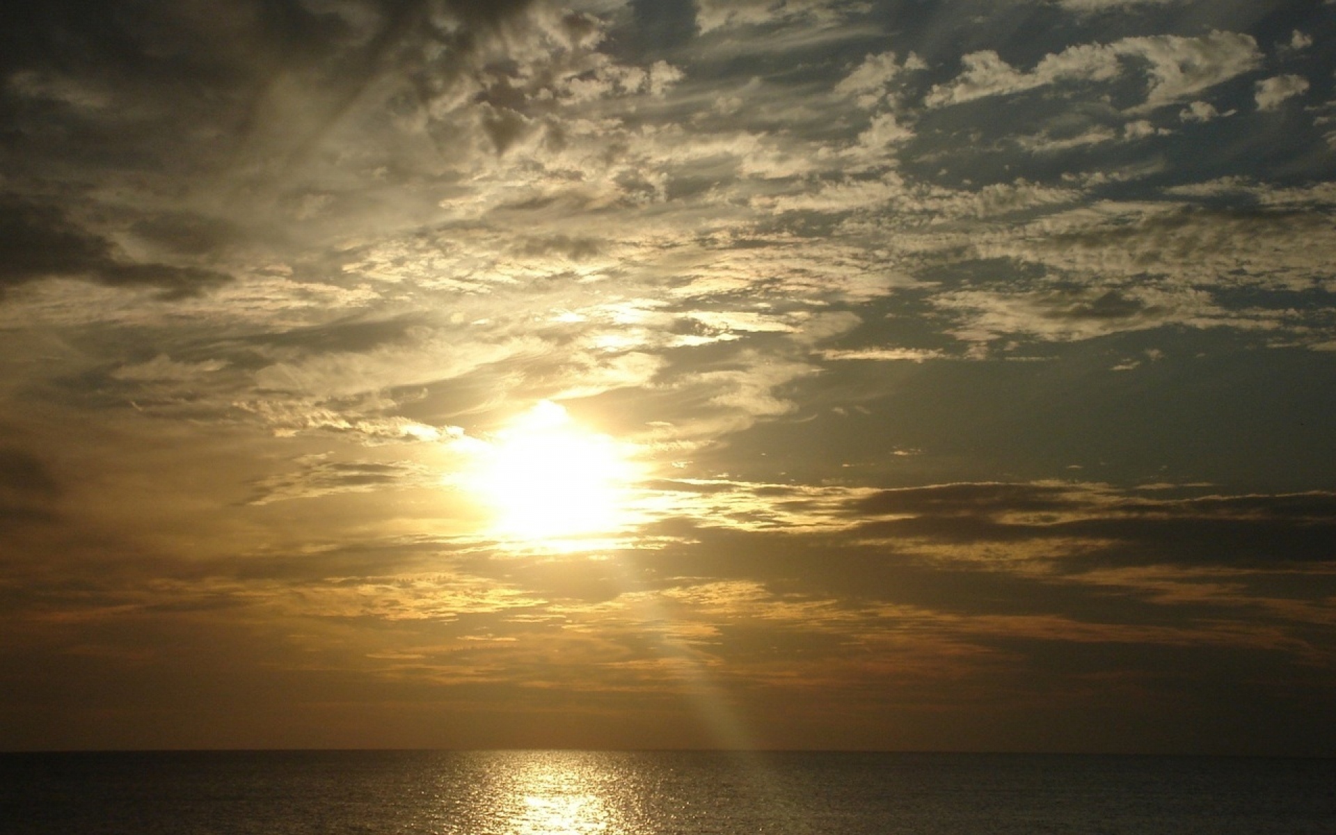 Картинки Солнце, море, лучи, пятна света, горизонт фото и обои на рабочий стол