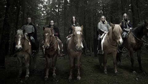 Ensiferum, лошадь, лес, деревья, группа