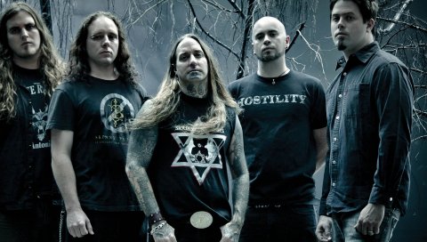 Devildriver, татуировка, стрижка, лысый, деревья