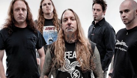 Devildriver, татуировка, стрижка, лысый, принт
