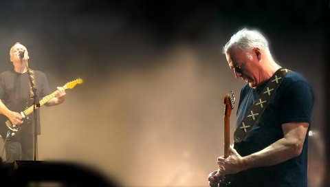 David gilmour, гитара, шоу, микрофон, игра