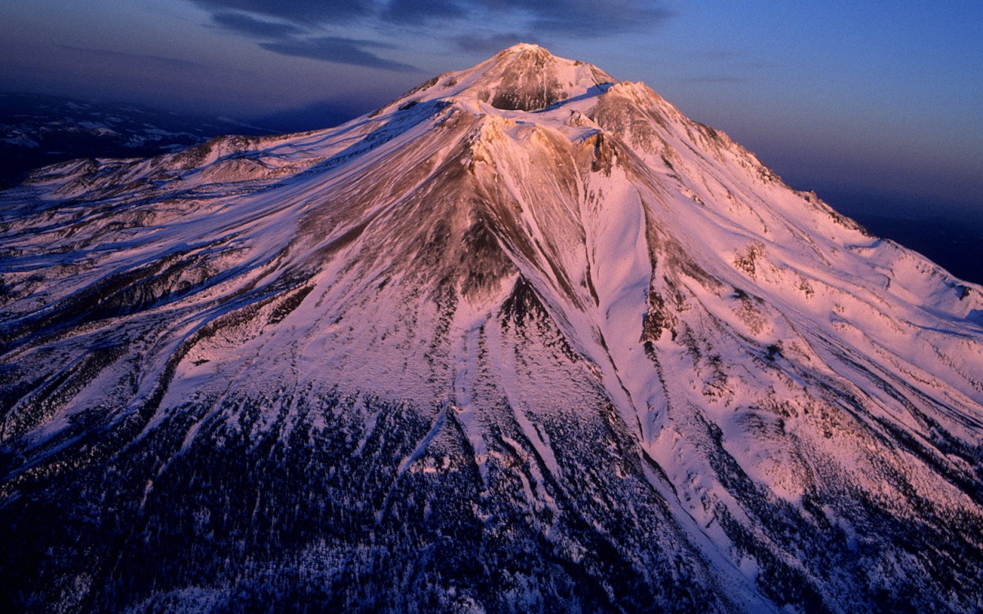 Картинки Вулкан, сон, снег, гора, вершина, калифорния фото и обои на рабочий стол