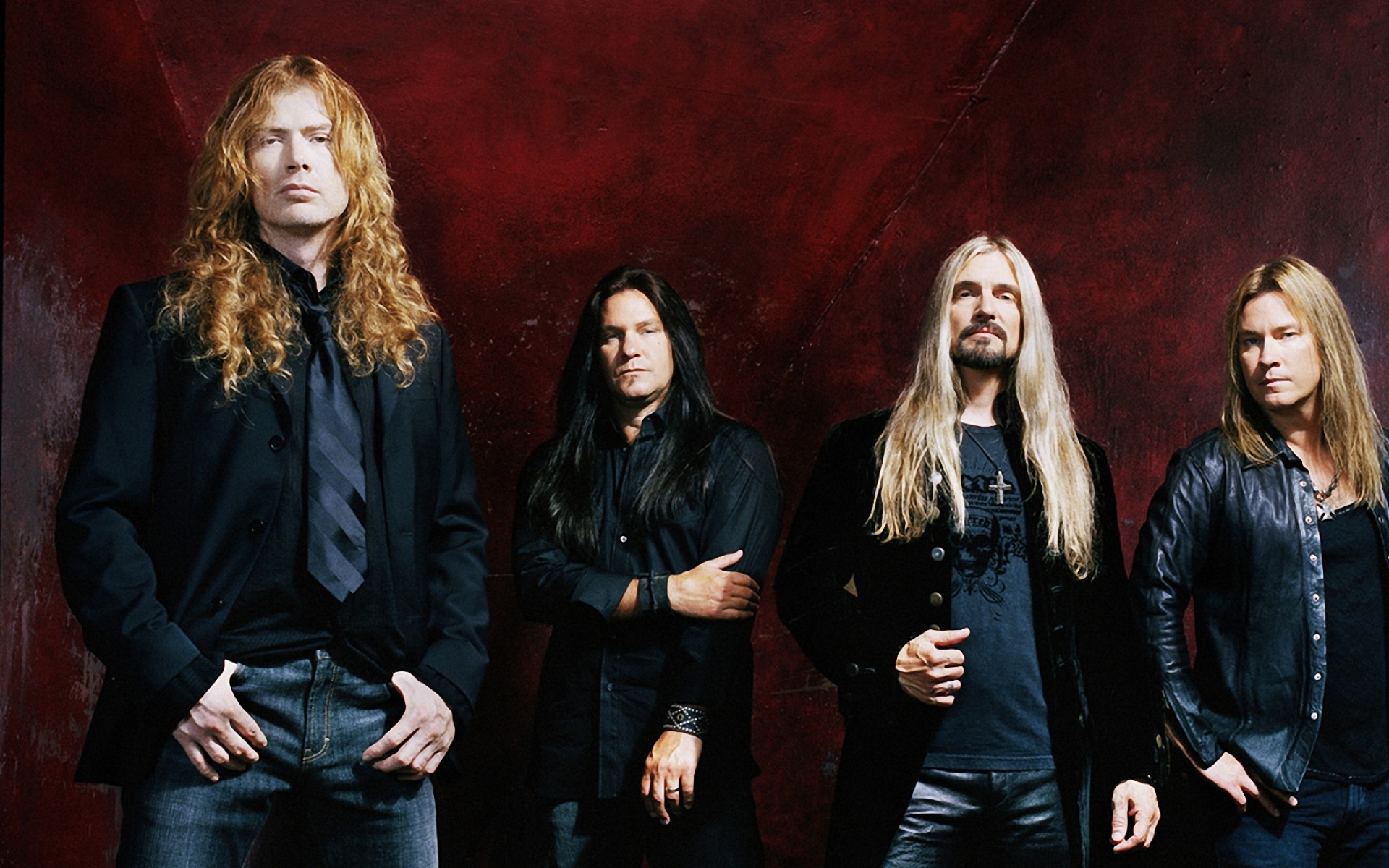 Картинки Megadeth, волосы, куртки, графика, галстук фото и обои на рабочий стол