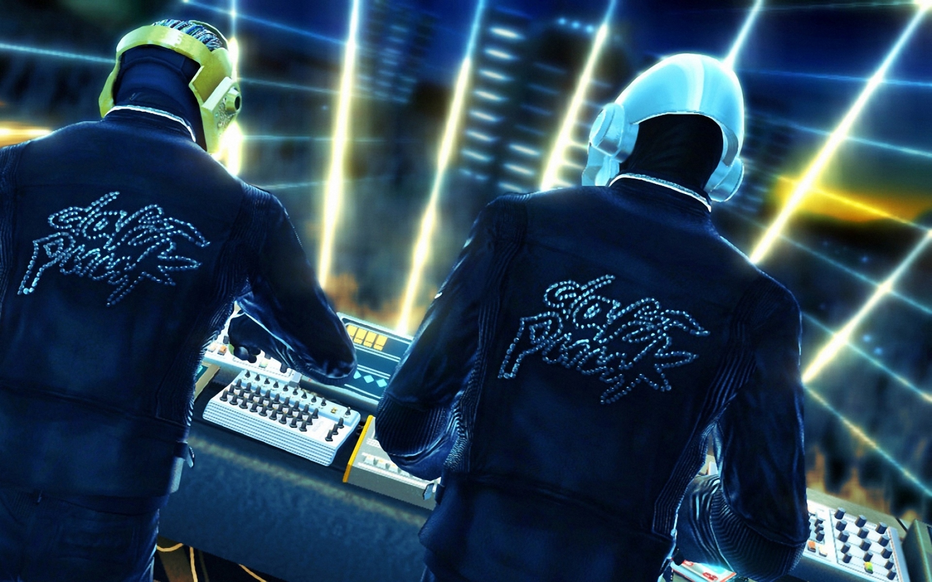 Картинки Daft punk, имя, куртки, шлемы, шоу фото и обои на рабочий стол
