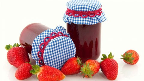 Джем, дом, клубника, банки, сладкий