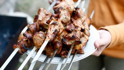 Шашлык, мясо, жареный, шашлык