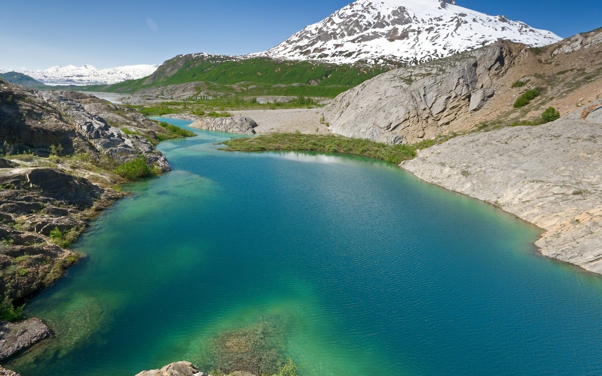 Картинки Озеро, горы, вода, синий, снег фото и обои на рабочий стол